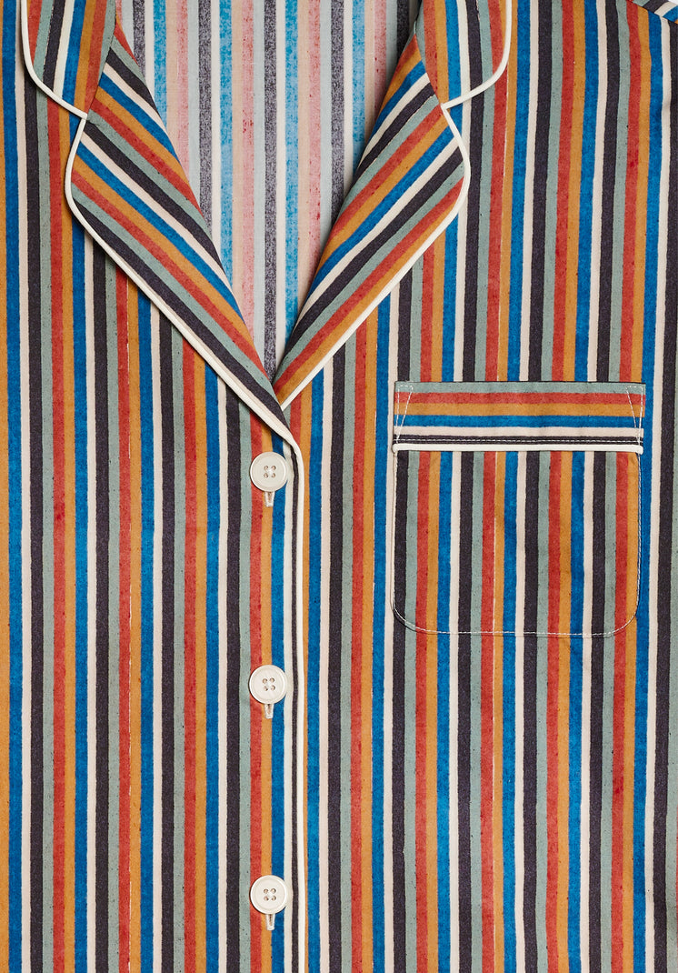 Marina Pajama Set in Woodblock Stripe